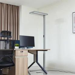 Arcchio LED-gulvlampe Logan Ultra HCL CCT, sølv, dæmpbar