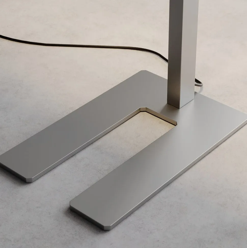 Arcchio LED-gulvlampe Logan Basic, sølv, 6.000 lm, dæmpbar