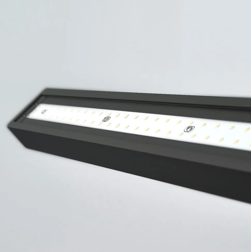 Arcchio LED-gulvlampe til kontor Jolinda, sort, 4000K, sensor