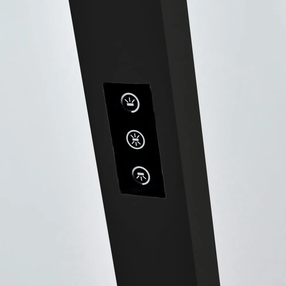 Arcchio LED-gulvlampe til kontor Jolinda, sort, 4000K, sensor