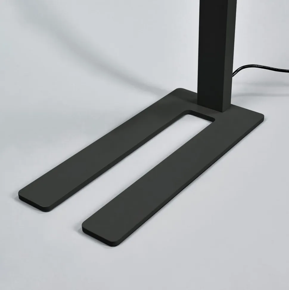 Arcchio LED-gulvlampe til kontor Jolinda, sort, 4000K, sensor