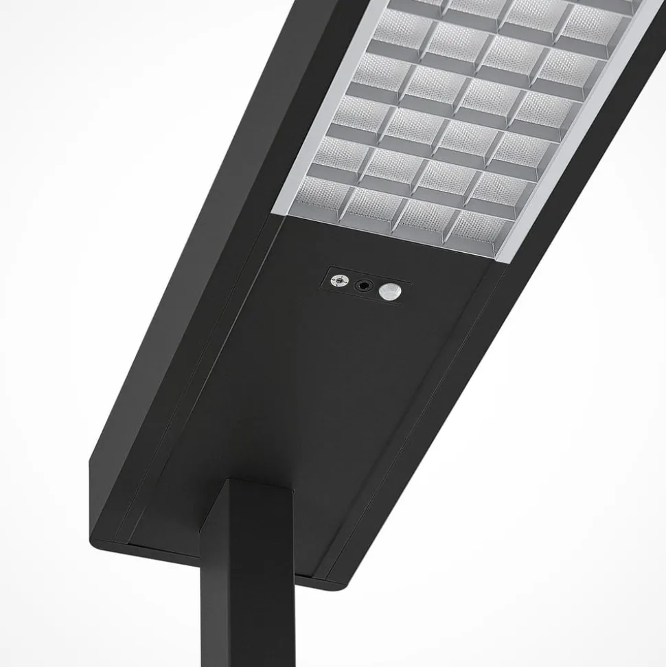 Arcchio LED-gulvlampe til kontor Susi, sæt med 2, sort, sensor