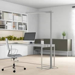 Arcchio LED-gulvlampe til kontor Susi, sølv, sensor, dæmper, CCT