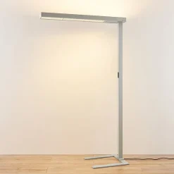 Arcchio LED-gulvlampe til kontor Susi, sølv, sensor, dæmper, CCT