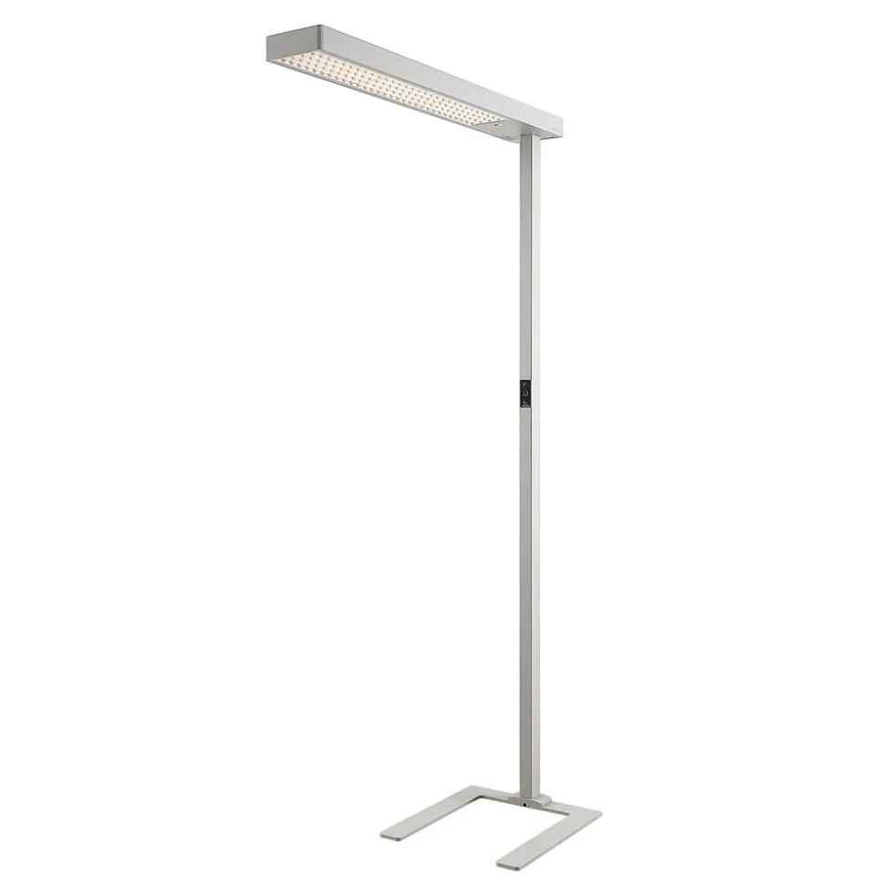 Arcchio LED-gulvlampe til kontor Susi, sølv, sensor, dæmper, CCT