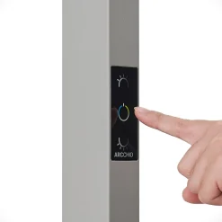 Arcchio LED-gulvlampe til kontor Susi, sølv, sensor, dæmper, CCT
