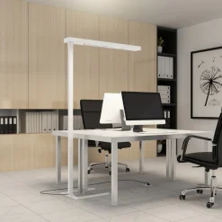 Arcchio LED-gulvlampe til kontor Susi, sæt med 2, hvid, sensor