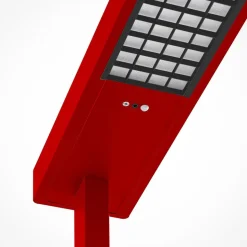 Arcchio LED-gulvlampe til kontor Susi, rød, sensor, berøringsdæmper