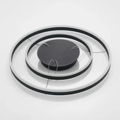Arcchio LED-hængelampe Albiona, sort, 2 ringe, Ø 60 cm
