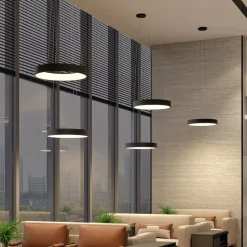 Arcchio LED-hængelampe Aleksi, Ø 60 cm, sort, metal, CCT