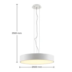 Arcchio LED-hængelampe Noabelle, Ø 60 cm, hvid, metal