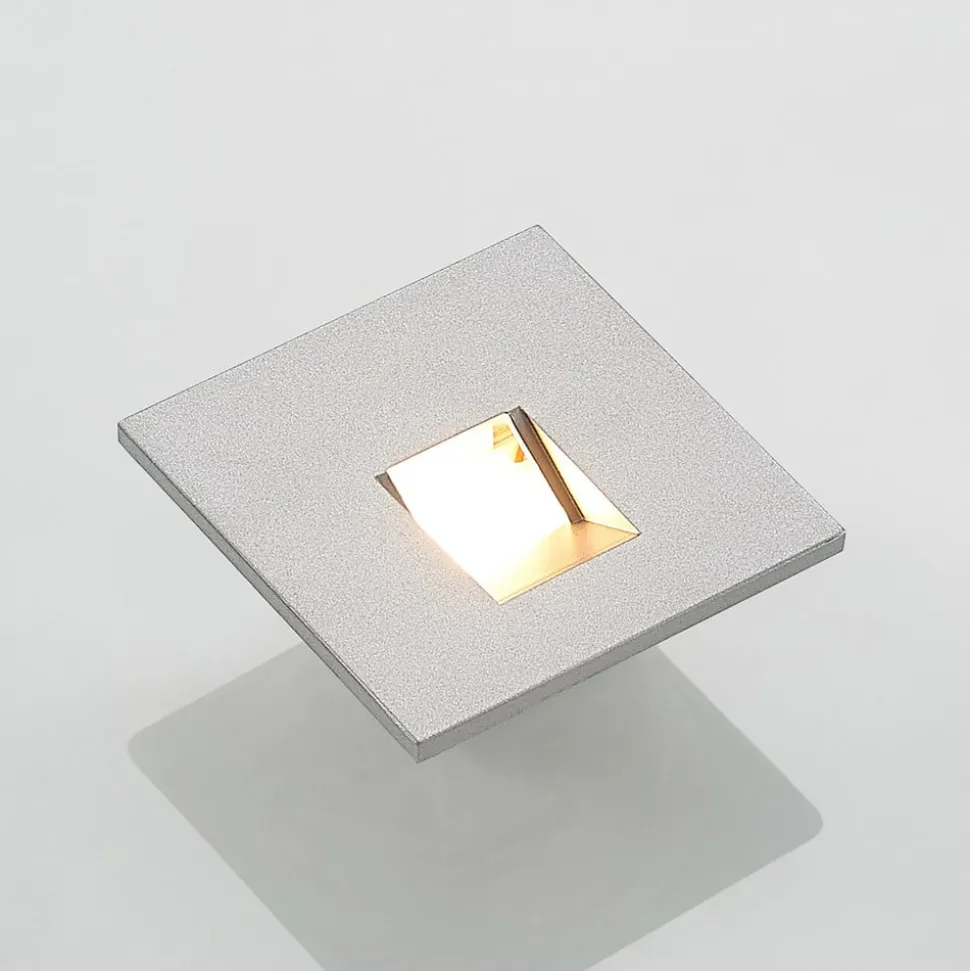 Arcchio LED-indbygningslampe Vexi, 7,5 cm x 7,5 cm, sølv, CCT