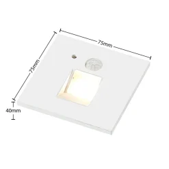 Arcchio LED-indbygningslampe Neru, 7 cm, hvid, kantet, sensor
