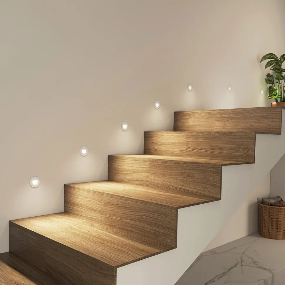 Arcchio LED-indbygningslampe Vexi, Ø 7,8 cm, hvid, aluminium, CCT