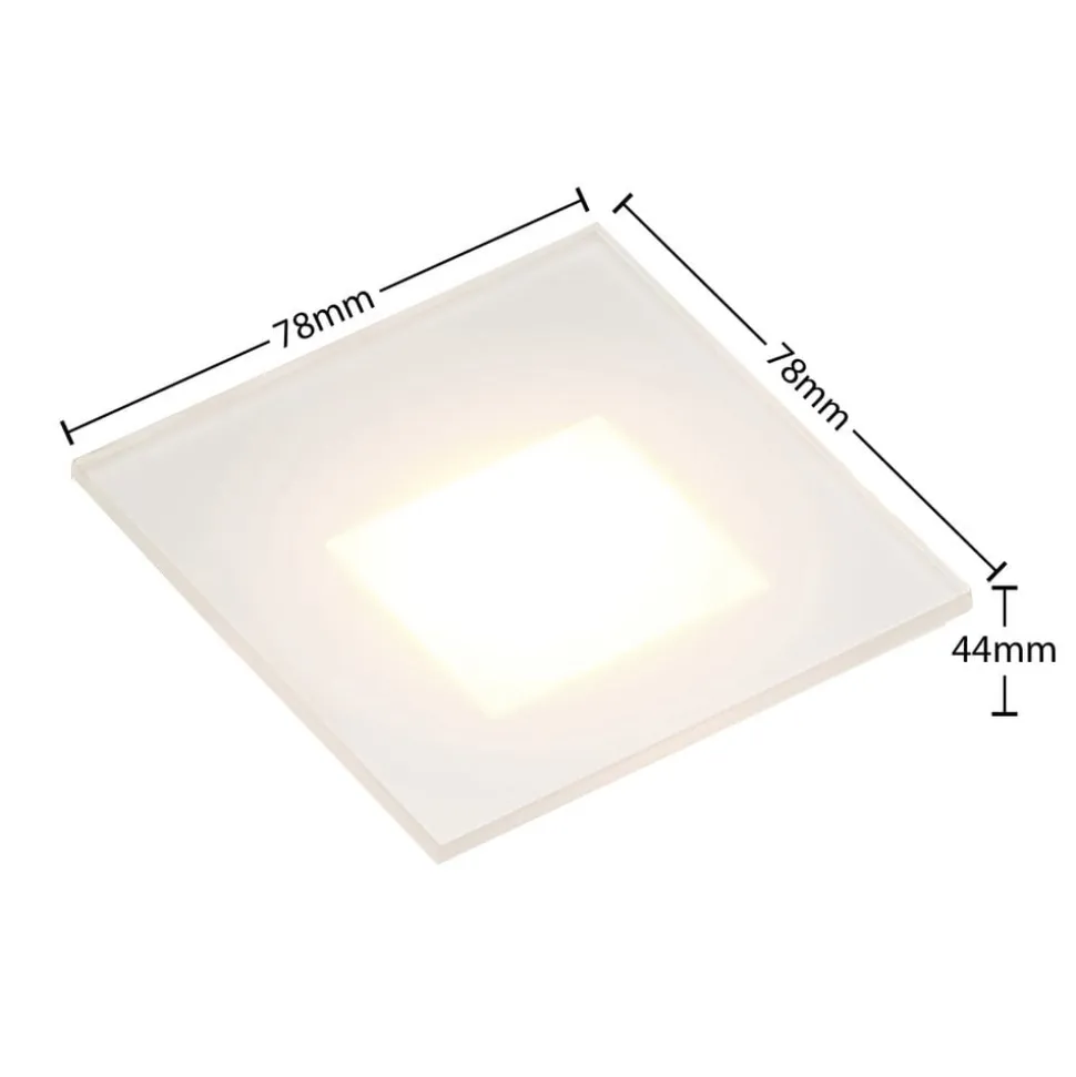 Arcchio LED-indbygningslampe Vexi, 7,8 cm x 7,8 cm, hvid, CCT
