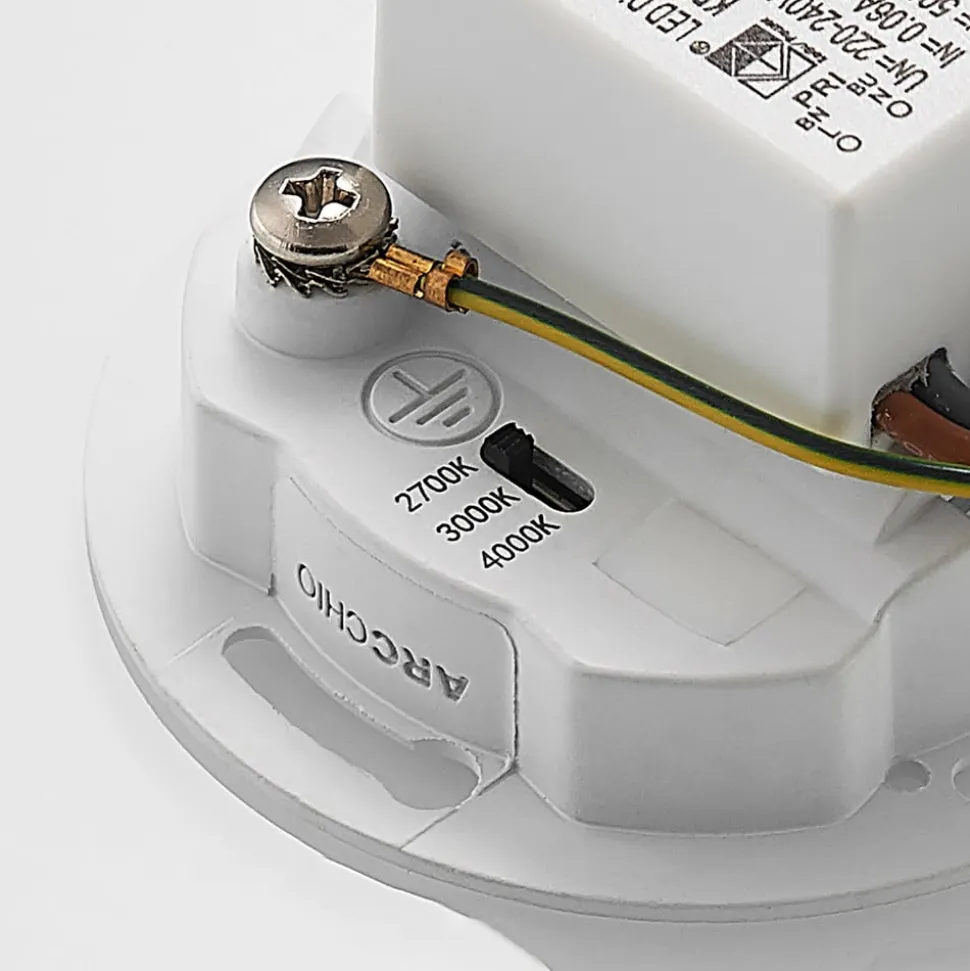 Arcchio LED-indbygningslampe Vexi, 7,5 cm x 7,5 cm, hvid, CCT