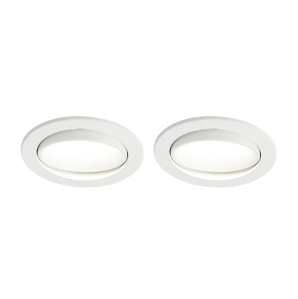 Arcchio LED-indbygningslampe Katerin, hvid, drejelig, 2-pak
