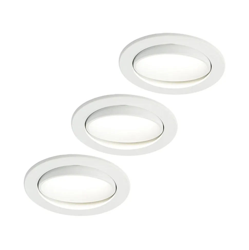 Arcchio LED-indbygningslampe Katerin, hvid, drejelig, 3-pak