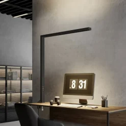 Arcchio LED-klemmelampe Jolinda, sort, aluminium, dæmpbar