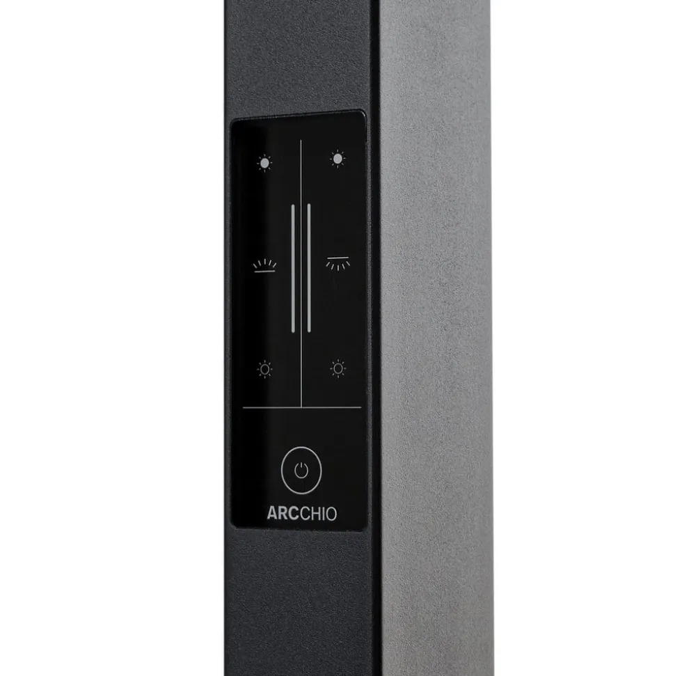 Arcchio LED-klemmelampe Logan sort, dæmpbar, sensor