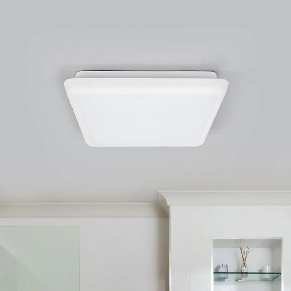 Arcchio LED-loftlampe Augustin, 25 x 25 cm, hvid, IP54