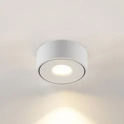 Arcchio LED-loftlampe Rotari, hvid, metal, Ø 12 cm