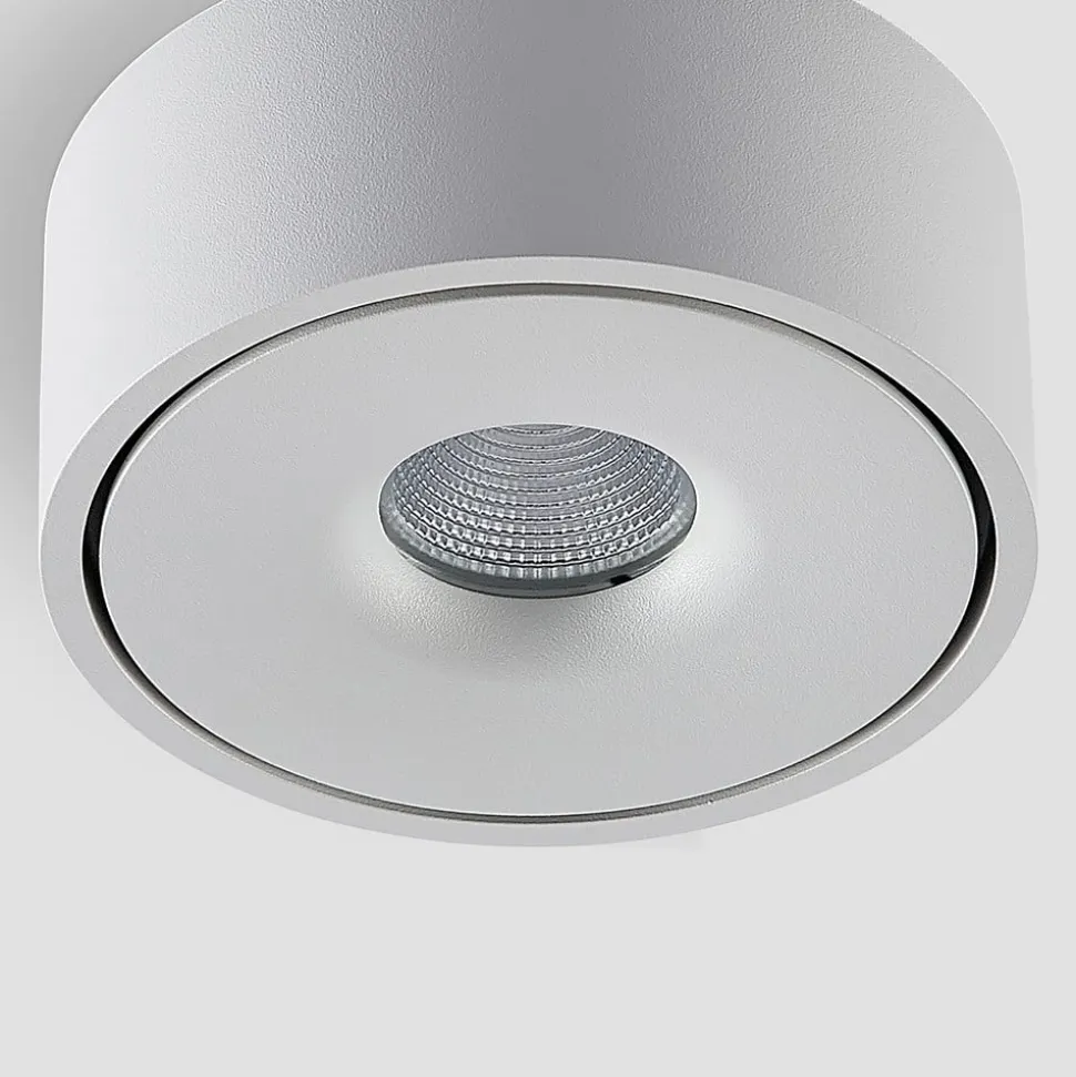 Arcchio LED-loftlampe Rotari, hvid, metal, Ø 12 cm