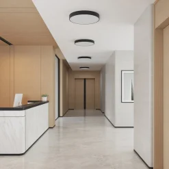 Arcchio LED-loftlampe Vanida, sort, Ø 60 cm, op/ned