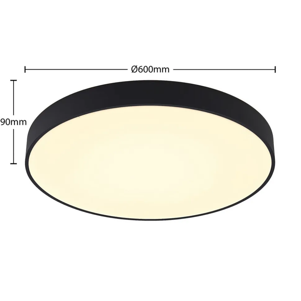 Arcchio LED-loftlampe Vanida, sort, Ø 60 cm, op/ned