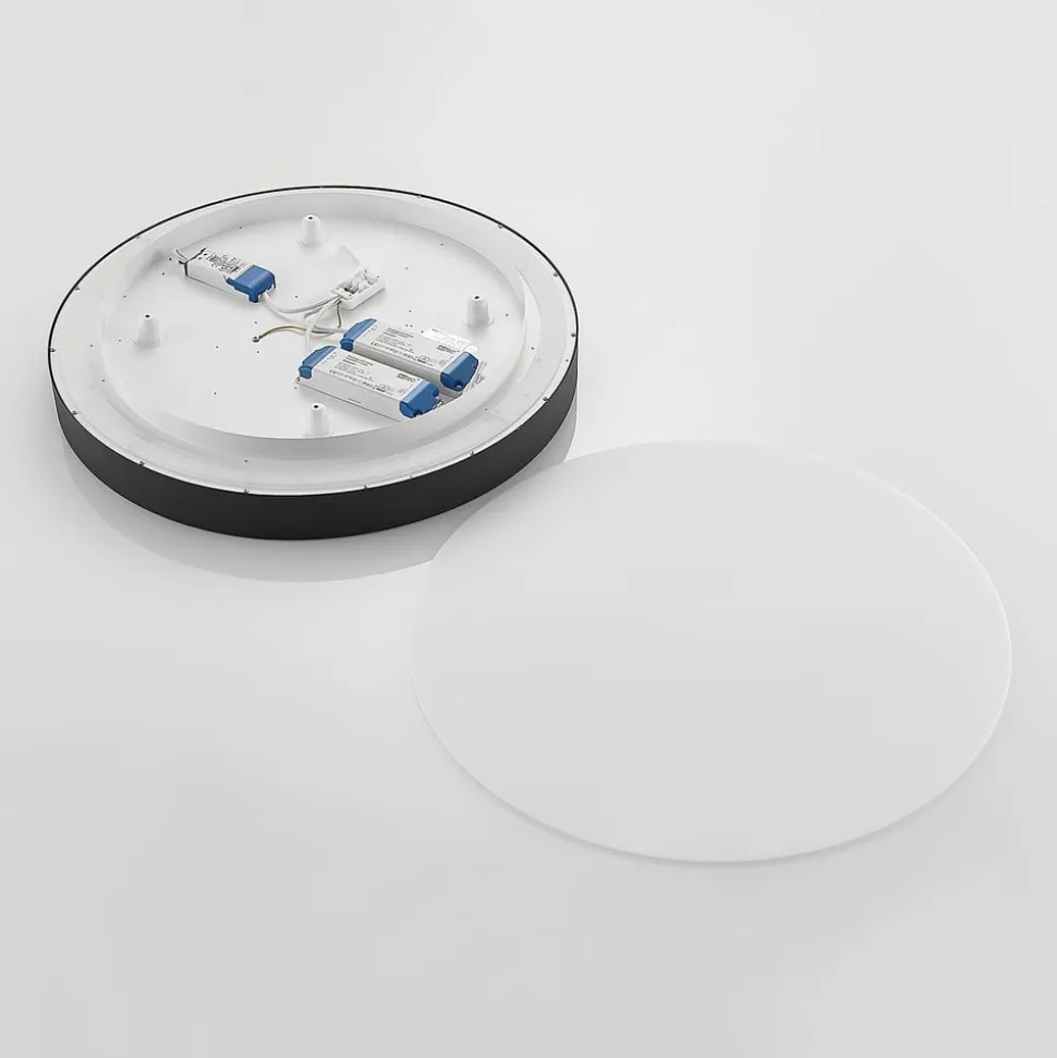 Arcchio LED-loftlampe Vanida, sort, Ø 60 cm, op/ned
