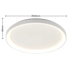 Arcchio LED-loftlampe Vivy, Ø 58 cm, hvid, metal
