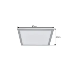 Arcchio LED-panel Lyndra, 40 cm, sølv, aluminium, dæmpbar, CCT