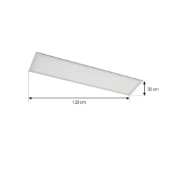 Arcchio LED-panel Lyndra, 120 cm, sølv, aluminium, dæmpbar, CCT