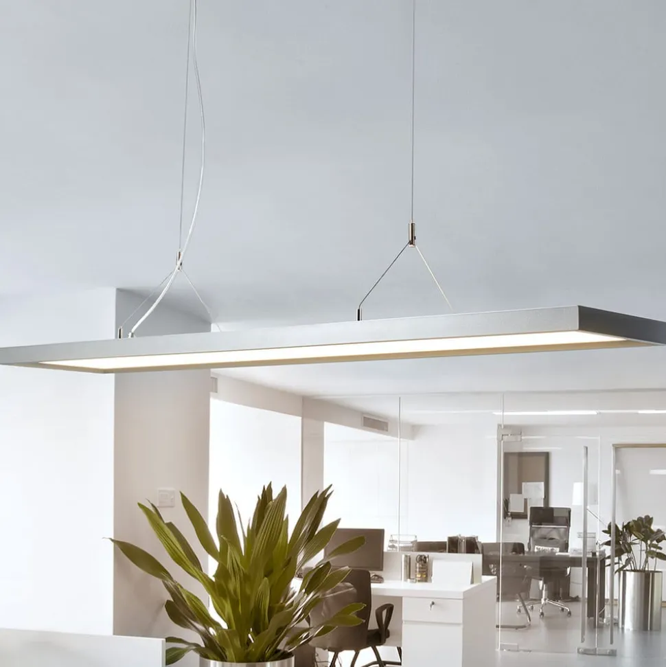 Arcchio LED-pendellampe Dorean, sølv, metal, 120 cm