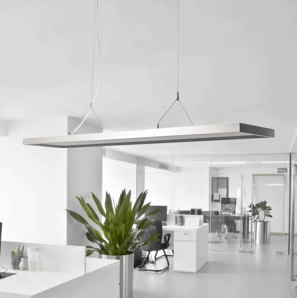 Arcchio LED-pendellampe Dorean, sølv, metal, 120 cm