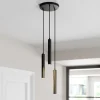 Arcchio LED-pendellampe Franka, 3 lyskilder, Ø 24 cm, sort