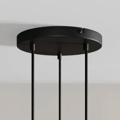 Arcchio LED-pendellampe Franka, 3 lyskilder, Ø 24 cm, sort