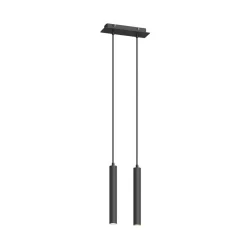 Arcchio LED-pendellampe Franka, 2 lyskilder, sort, aluminium