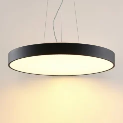 Arcchio LED-pendellampe Vanida, sort, Ø 60 cm, op/ned