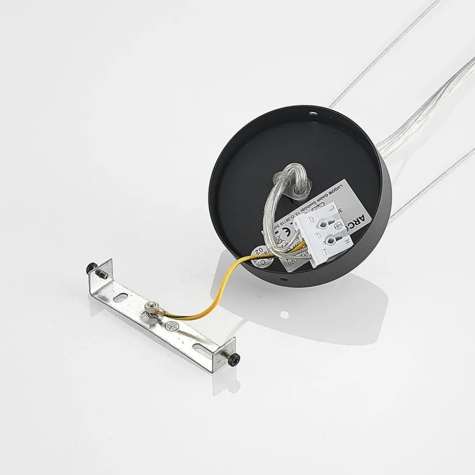 Arcchio LED-pendellampe Vanida, sort, Ø 60 cm, op/ned