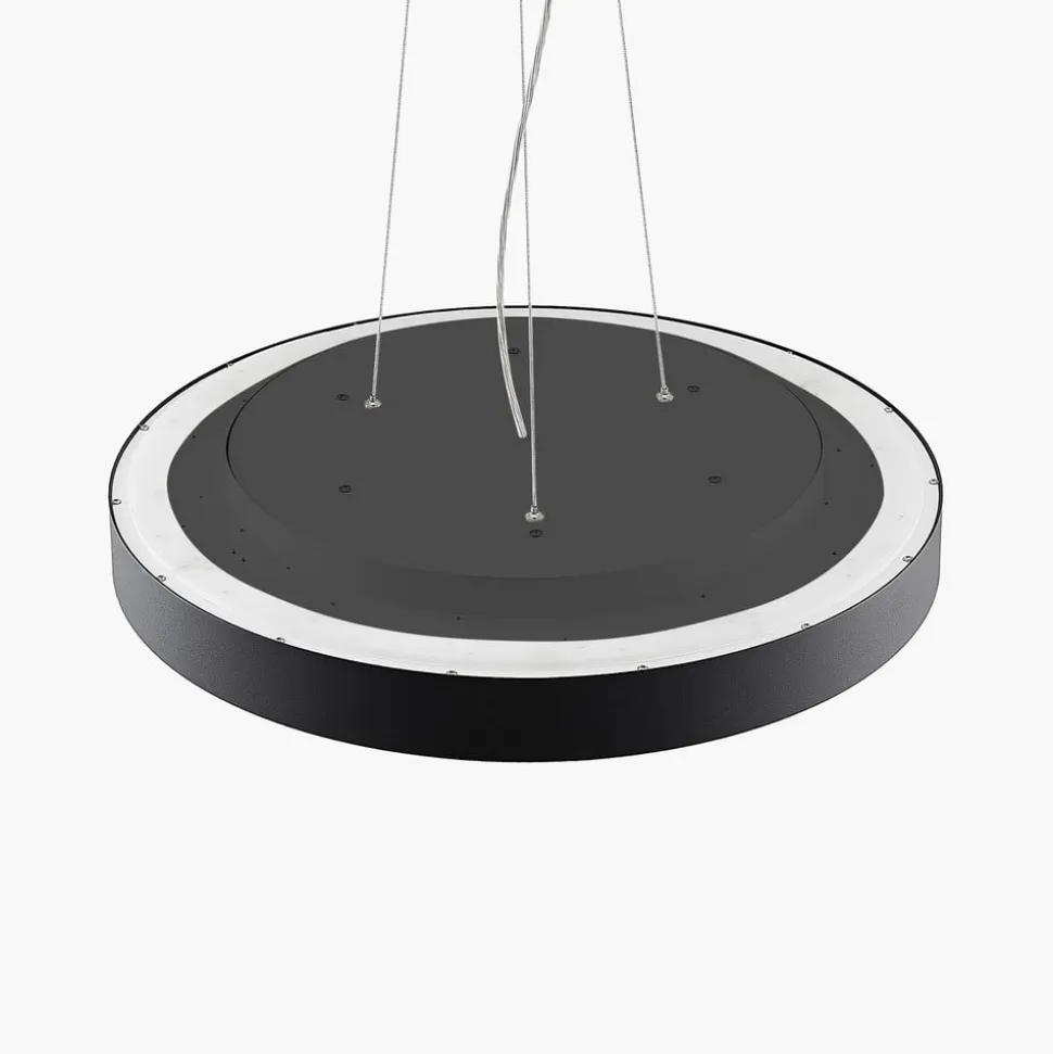Arcchio LED-pendellampe Vanida, sort, Ø 60 cm, op/ned