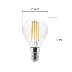 Arcchio LED-pære E14 P45, 4W, klar, 2.700 K, dæmpbar