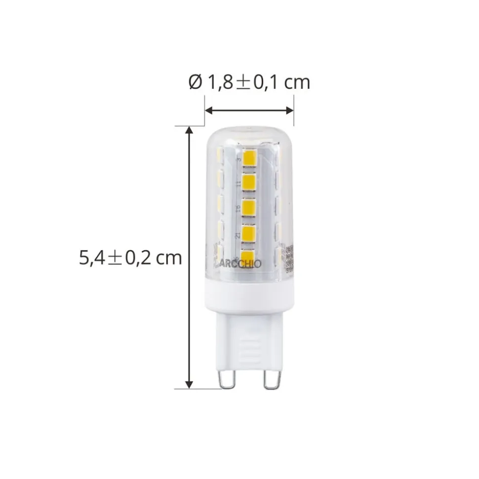 Arcchio LED-pære, G9, 2,6W, klar, 2.700 K