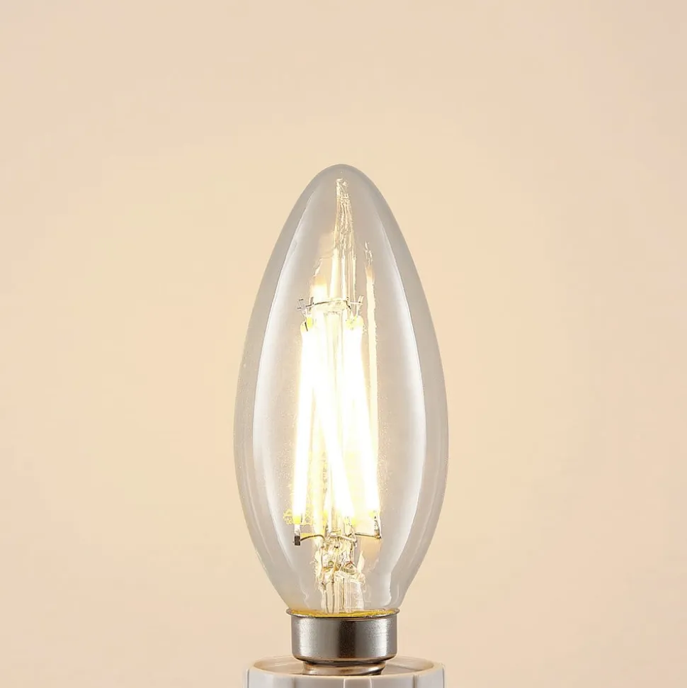 Arcchio LED-pære, glødetråd, stearinlys, E14, 4W, klar