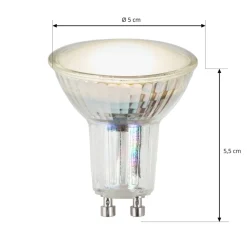 Arcchio LED-reflektorpære, GU10 3,4W, klar, 3.000K