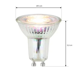Arcchio LED-reflektorpære, GU10, 3W, klar, 3.000K