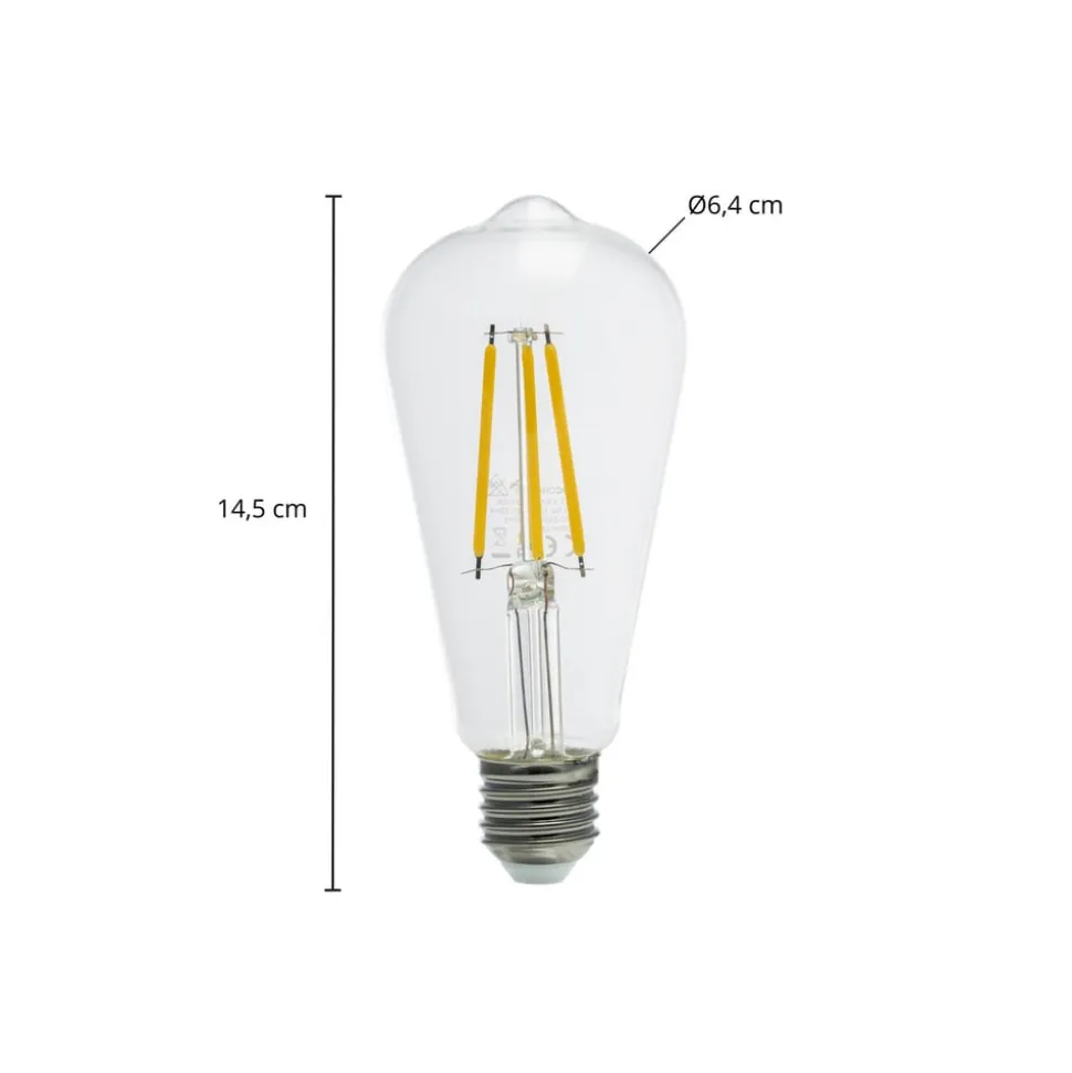 Arcchio LED-rustik lyspære, E27 3,8W, klar, 2700K, 806lm