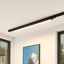 Arcchio LED-skinnelampe Harlow, sort, 109 cm, 3.000K