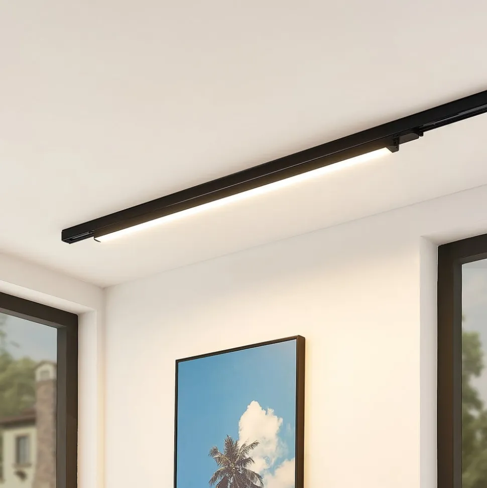 Arcchio LED-skinnelampe Harlow, sort, 109 cm, 3.000K