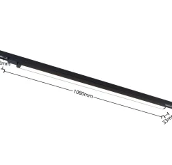 Arcchio LED-skinnelampe Harlow, sort, 109 cm, 3.000K